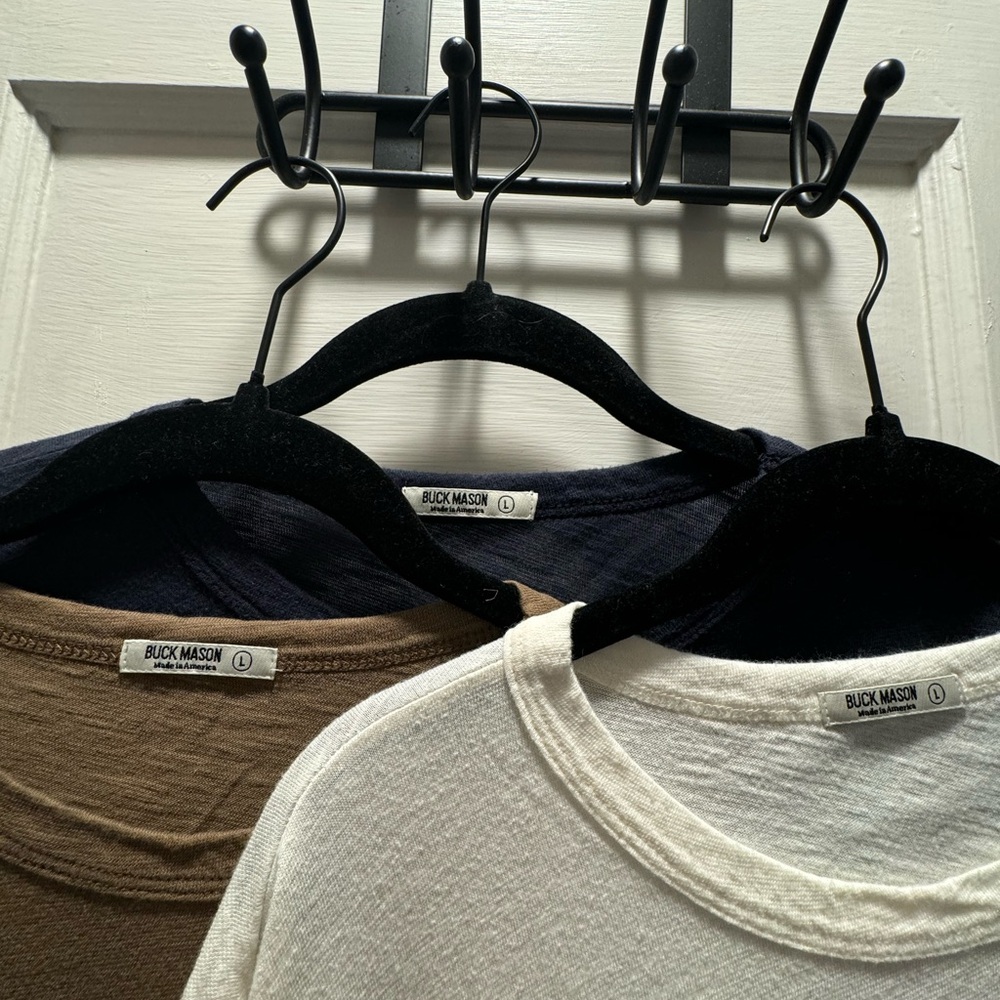 Buck Mason T-Shirt Trio - Black, Brown, White